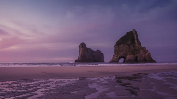 Beautiful empty beach evening