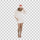 Christmas girl in santa hat dancing happy, Alpha Channel - VideoHive Item for Sale