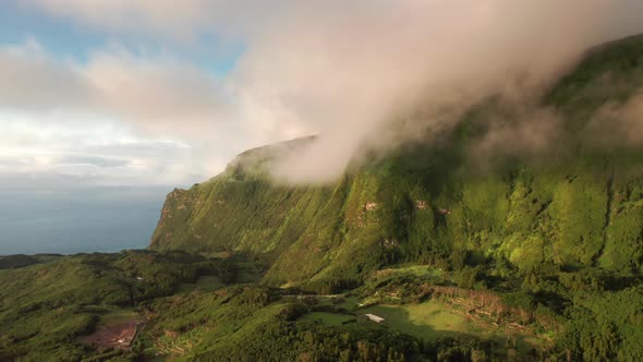 Mountains Landscape of Poco Ribeira Do Ferreiro Flores Island Azores