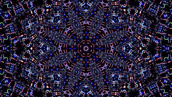 Abstract Kaleidoscope pattern with full colors. Magic mandala. 4k