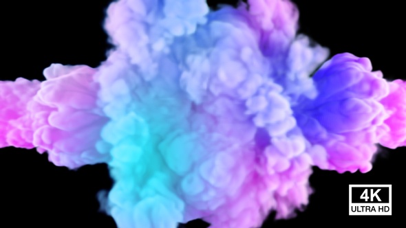 Collision Of Two Streams Of Festival Colored Smoke And Dissipate 4K alt