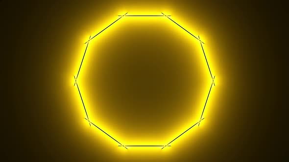 Glowing Surfaces of Yellow Light Rotate and Illuminate