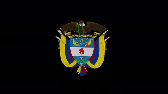 Coat Of Arms Of Colombia With Alpha Channel  4K