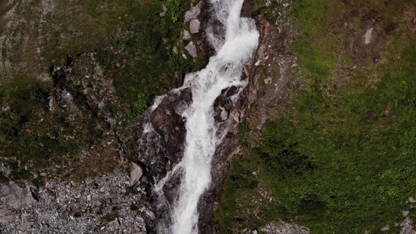 Cascades Flowing On Dam Of Stausee Wasserfallboden Reservoir In Salzburg Region, Kaprun Austria. - A