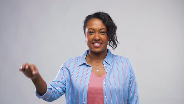 Happy African American Woman Showing Ok Hand Sign 13