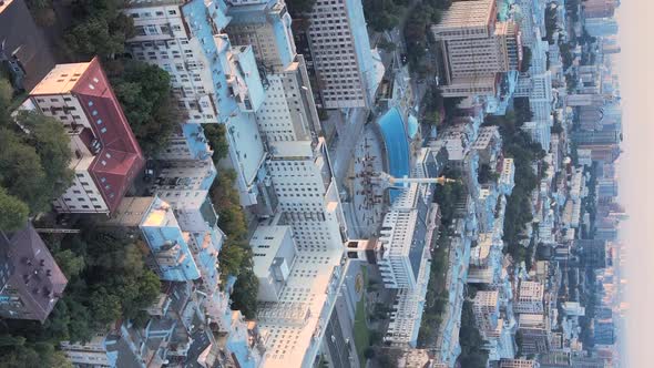 Vertical Video  Kyiv Ukraine Aerial View of the City