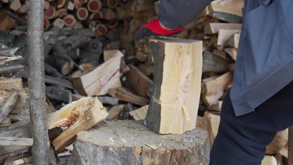 Splitting Wood with an Axe