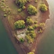 Aerial View on Sunset on Riverbed and Small Bird Island in Goa - VideoHive Item for Sale