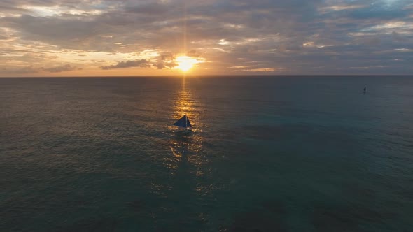 Sailing Yacht at Sunset