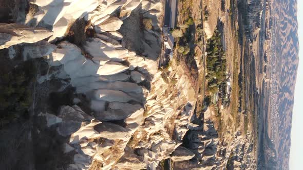 Vertical Video Cappadocia Landscape Aerial View