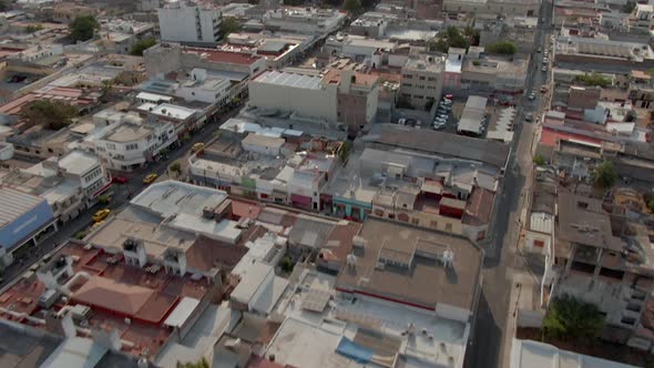 Aerial View On The City Of Colima And Its Catedral Basilica In Mexico - drone shot