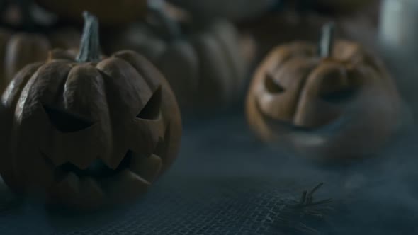 Mystery Fog And Halloween Pumpkins