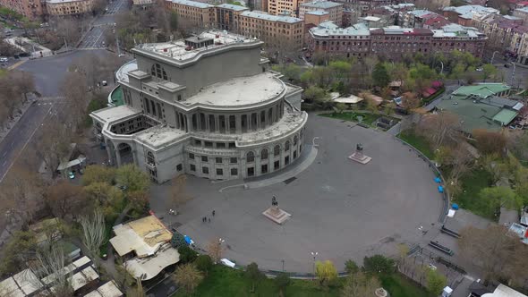  Aerial view Opera building in Yerevan, Armenia. 