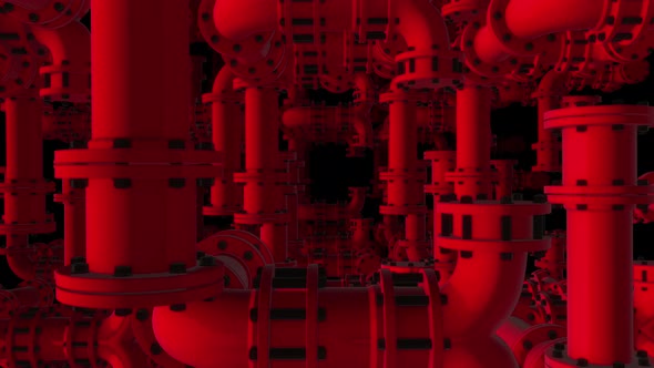 Red Pipe Tunnel 02 4k 
