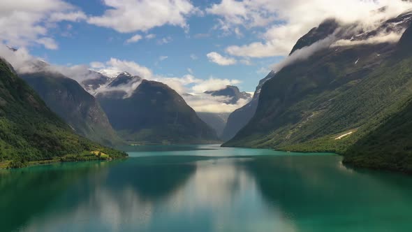 Beautiful Nature Norway Natural Landscape Lovatnet Lake