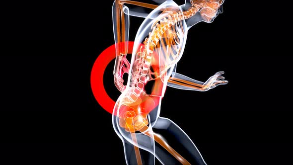 Man suffering of massive back pain alt