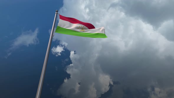 Tajikistan Flag Waving 4K
