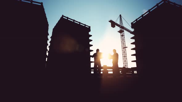 Construction Worker Looking At Blueprints 05 alt