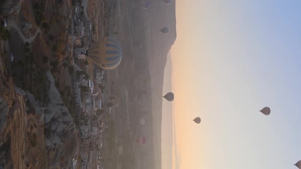 Vertical Video  Balloons in Cappadocia Turkey