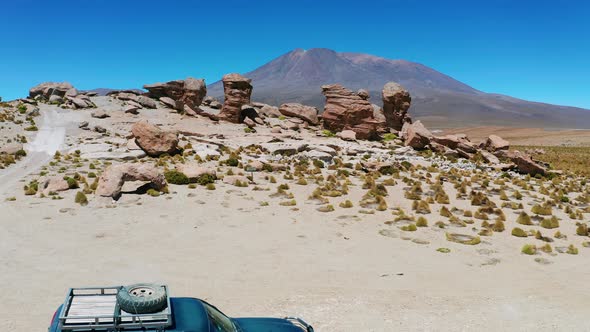 Aerial View of Rock Formations Near Laguna Turquiri