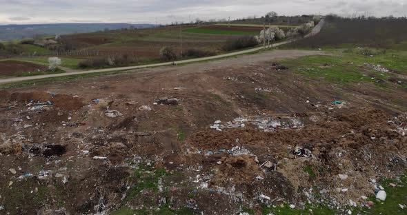 Countryside Landfill With Farmland In Background