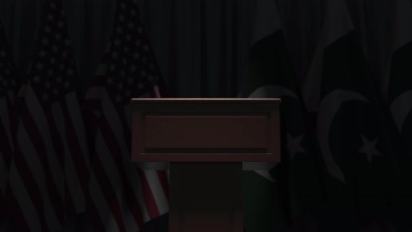 Many Flags of Pakistan and the USA