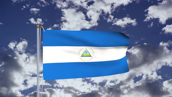 Nicaragua Flag Waving 4k