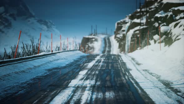 Winter Road on Lofoten Islands