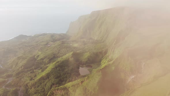 Green Hills of Mountains of Poco Ribeira Do Ferreiro Alagoinha Flores Island