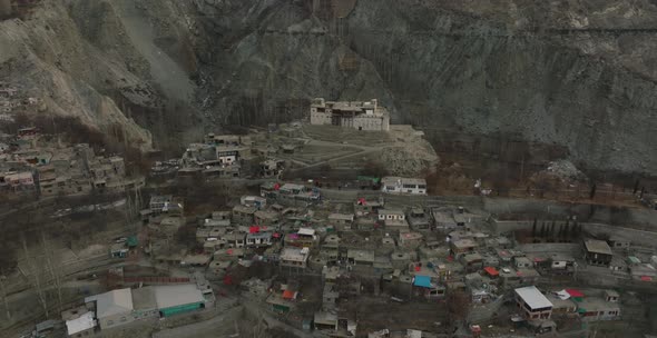 Spring season of Hunza valley in Pakistan.It is the baltit fort on the hill. Baltit Fort, its surrou