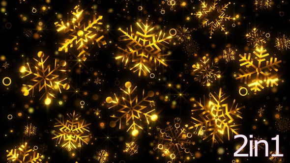 Gold Snowflakes Chirstmas Background