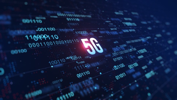 5G Digital Binary Code Background