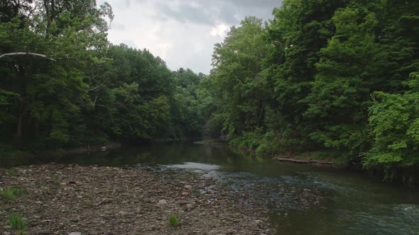 Rocky River drone footage low altitude