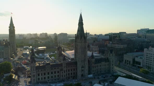 Aerial view of the Parliament Buildings
