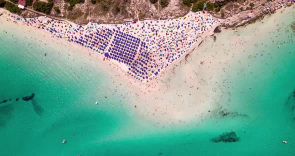 Aerial Hyper Lapse of Beautiful Beach in Summer