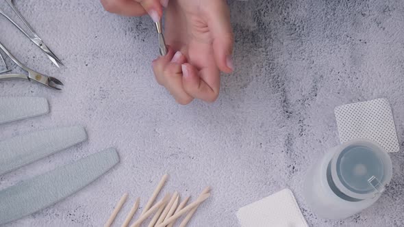 Female Hands Making Manicure