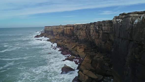 Atlantic Coast with Rock Cliffs and Waves