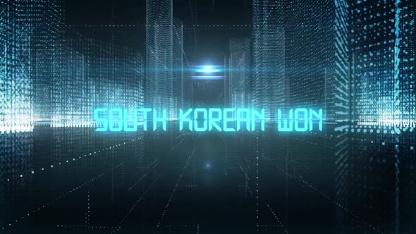 Skyscrapers Digital City Currency South Korean Won