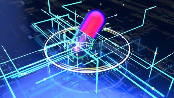 3D concept of a futuristic pill