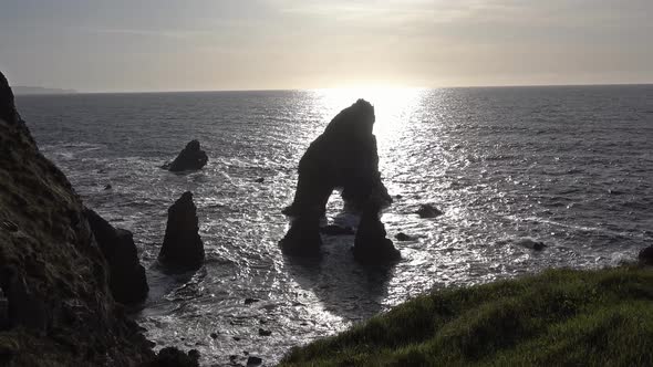 Crohy Head Sea Arch Breeches During Sunset - County Donegal, Ireland