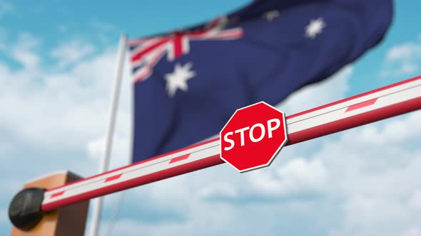 Open Boom Gate at the Australian Flag