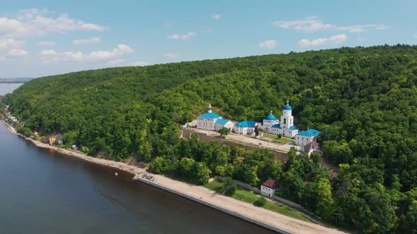 Makaryev Monastery in Russia Surrounded By Forest Placed Near the River