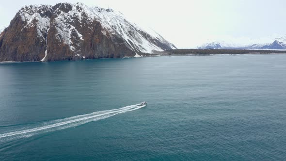 Fishing Boat along Arctic Coastline