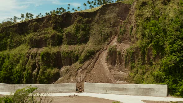 Anti-landslide Concrete barrier.Camiguin Philippines.