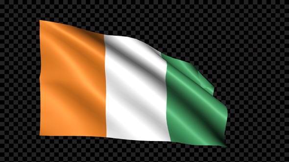 Cote D'ivoire Flag Blowing In The Wind