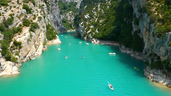 The Gorges of Verdon in France viewed from the Gatelas Bridge