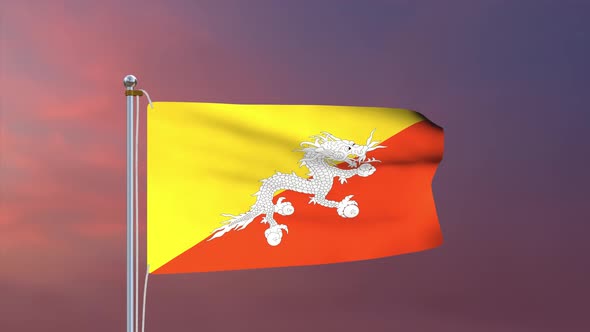 Bhutan Flag 4k