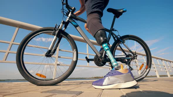 Handicapped Man Starts Riding the Bicycle