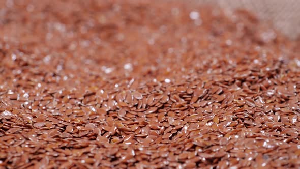 Brown Flax Seed in a Bag Healthy Lifestyle Agriculture Whole Raw Dried Brown Flax Seeds Diet