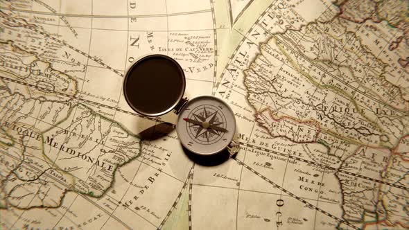 Compass On The World Map